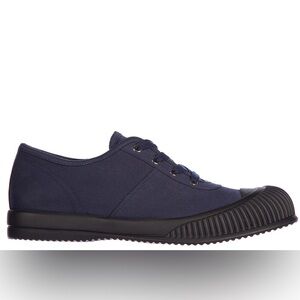 Prada Men's Navy Blue Cloth Canvas Low Trainer Sneakers